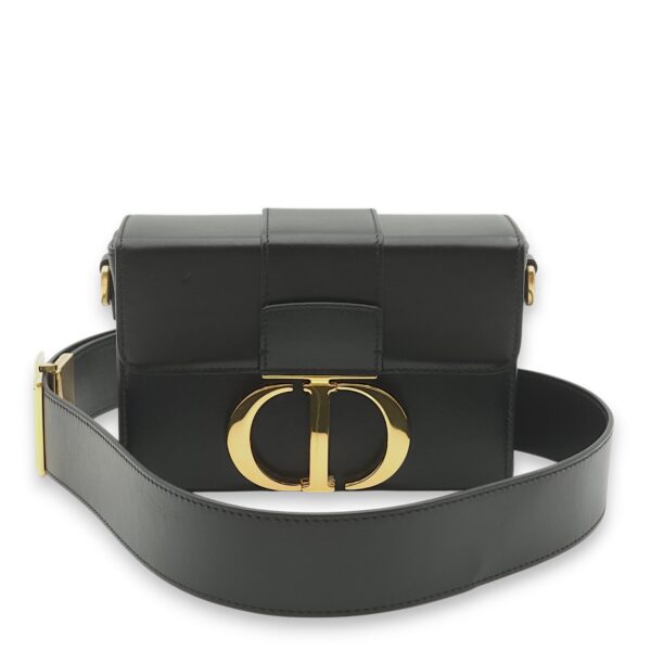 30 Montaigne Box Black Crossbody Bag in Calfskin, Gold hardware - Image 14
