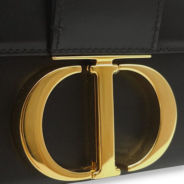30 Montaigne Box Black Crossbody Bag in Calfskin, Gold hardware - Image 6