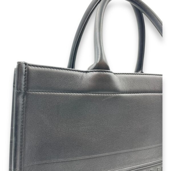 Book Tote Medium Black Top Handle Bag in Calfskin - Image 14