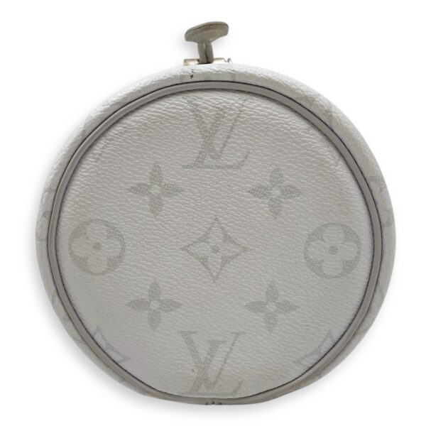 Chalk Grey Bucket Bag in Coated Canvas, Silver hardware - Image 6