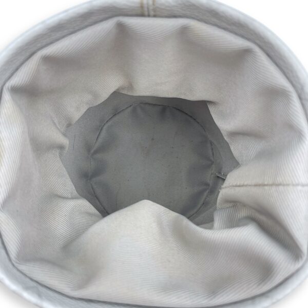 Chalk Grey Bucket Bag in Coated Canvas, Silver hardware - Image 7