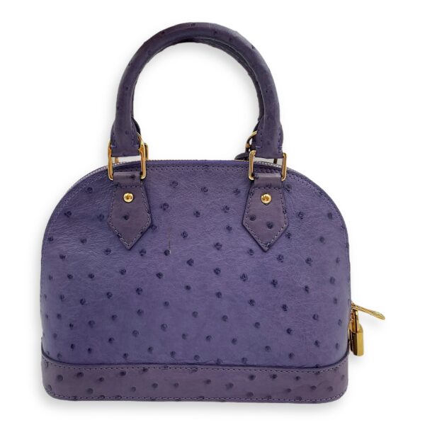 Alma Purple Crossbody Bag in Ostrich, Gold hardware - Image 3