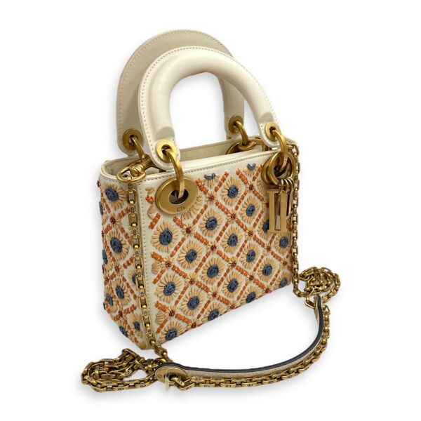 Lady Dior Mini Multi-Color Top Handle Bag in Calfskin, Brushed Gold hardware - Image 12