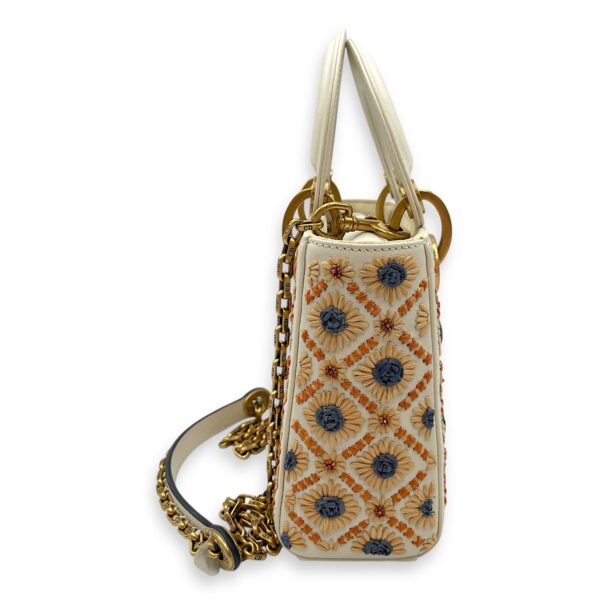 Lady Dior Mini Multi-Color Top Handle Bag in Calfskin, Brushed Gold hardware - Image 4