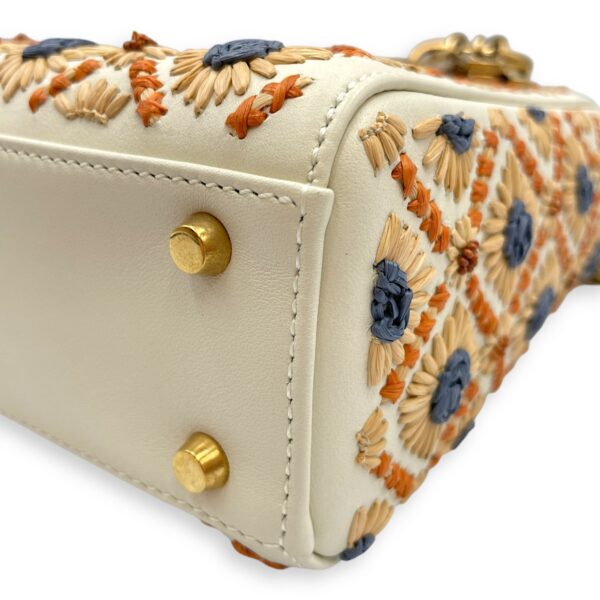 Lady Dior Mini Multi-Color Top Handle Bag in Calfskin, Brushed Gold hardware - Image 9