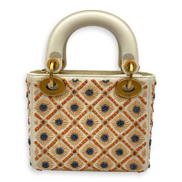 Lady Dior Mini Multi-Color Top Handle Bag in Calfskin, Brushed Gold hardware - Image 3