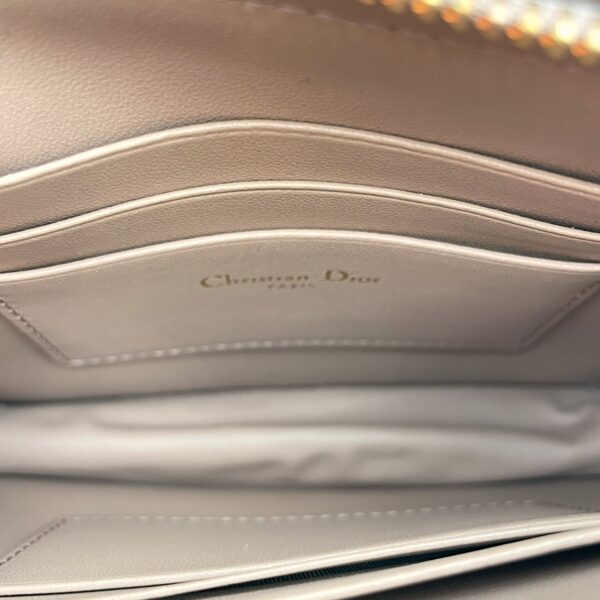 Cannage Caro Zip Pouch Beige Chain Bag in Lambskin, Gold hardware - Image 7