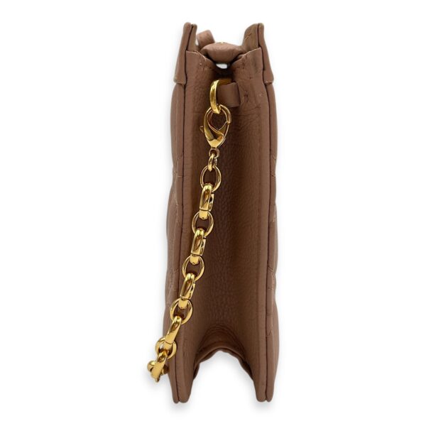 Cannage Caro Zip Pouch Beige Chain Bag in Lambskin, Gold hardware - Image 5