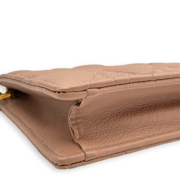 Cannage Caro Zip Pouch Beige Chain Bag in Lambskin, Gold hardware - Image 8