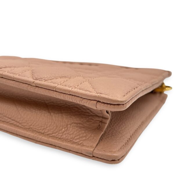Cannage Caro Zip Pouch Beige Chain Bag in Lambskin, Gold hardware - Image 9