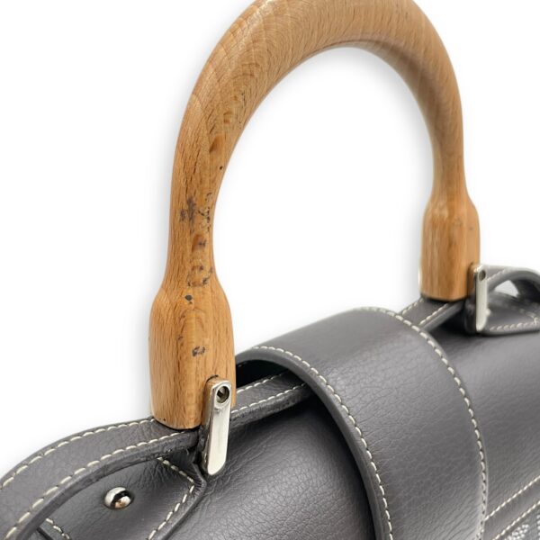 Saigon Souple Mini Grey Crossbody Bag in Calfskin, Silver hardware - Image 13