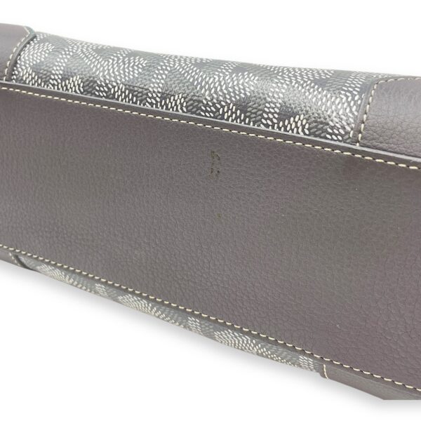 Saigon Souple Mini Grey Crossbody Bag in Calfskin, Silver hardware - Image 12