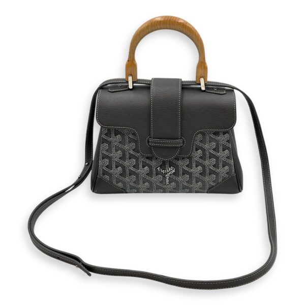 Saigon Souple Mini Grey Crossbody Bag in Calfskin, Silver hardware - Image 17