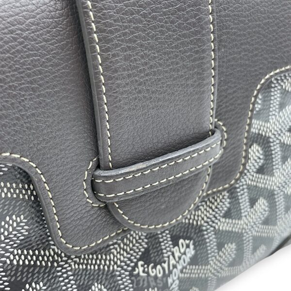 Saigon Souple Mini Grey Crossbody Bag in Calfskin, Silver hardware - Image 15