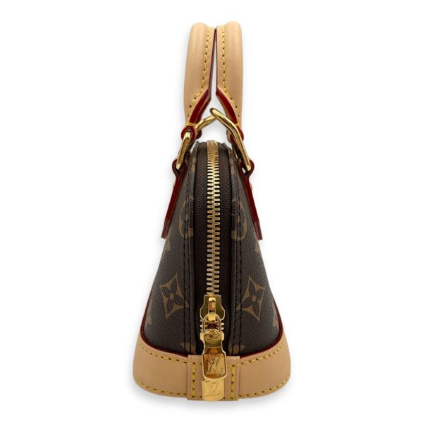 Alma LV x TM Cherry Nano Brown Monogram Top Handle Bag in Coated Canvas, Gold hardware - Image 4