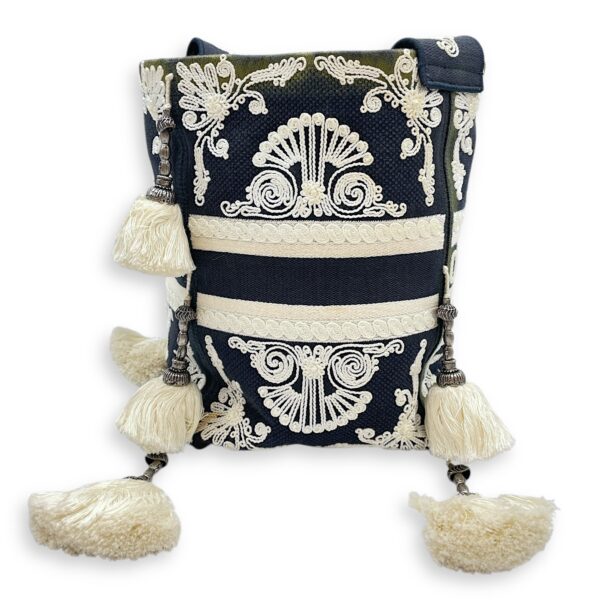D-Bubble Blue Bucket Bag in Canvas, Brushed Palladium hardware - Image 4