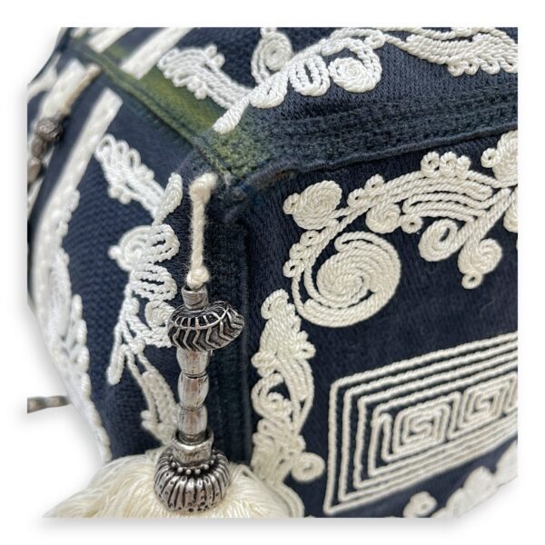 D-Bubble Blue Bucket Bag in Canvas, Brushed Palladium hardware - Image 9