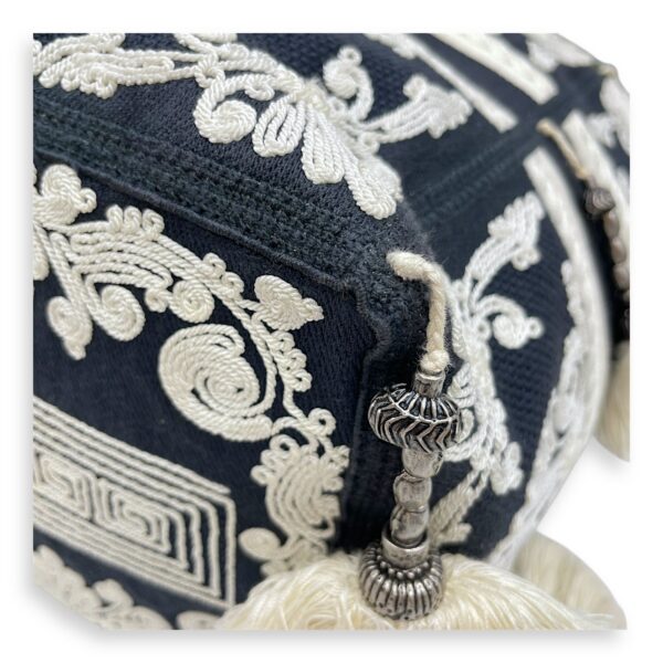 D-Bubble Blue Bucket Bag in Canvas, Brushed Palladium hardware - Image 10