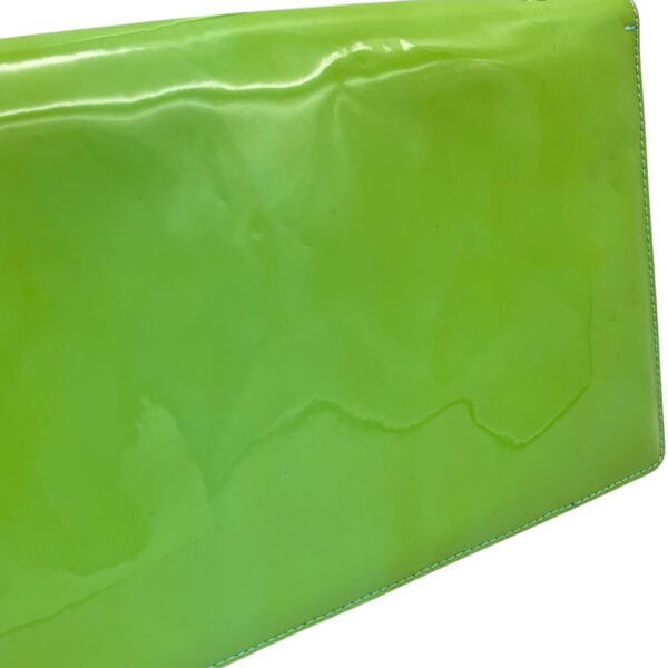 Cara Bow Green Crossbody Bag in Patent Leather, Silver hardware - Image 13