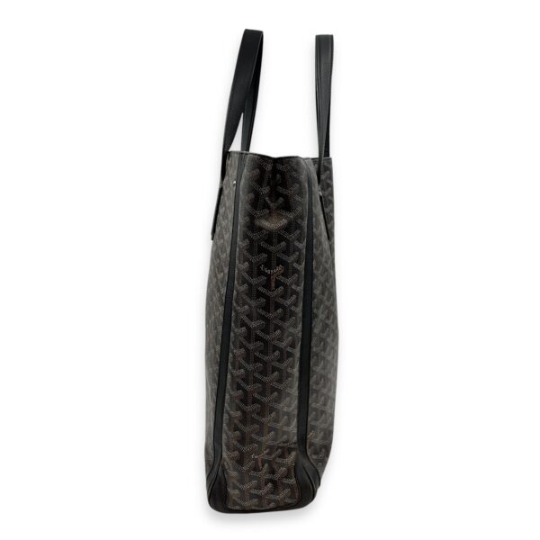 Voltaire Black Tote Bag in Coated Canvas, Silver hardware - Image 5