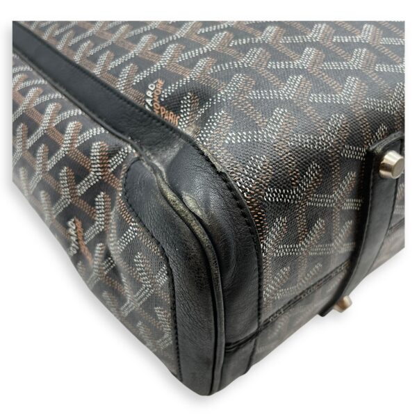 Voltaire Black Tote Bag in Coated Canvas, Silver hardware - Image 14