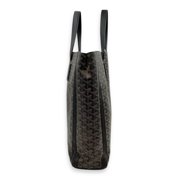 Voltaire Black Tote Bag in Coated Canvas, Silver hardware - Image 4