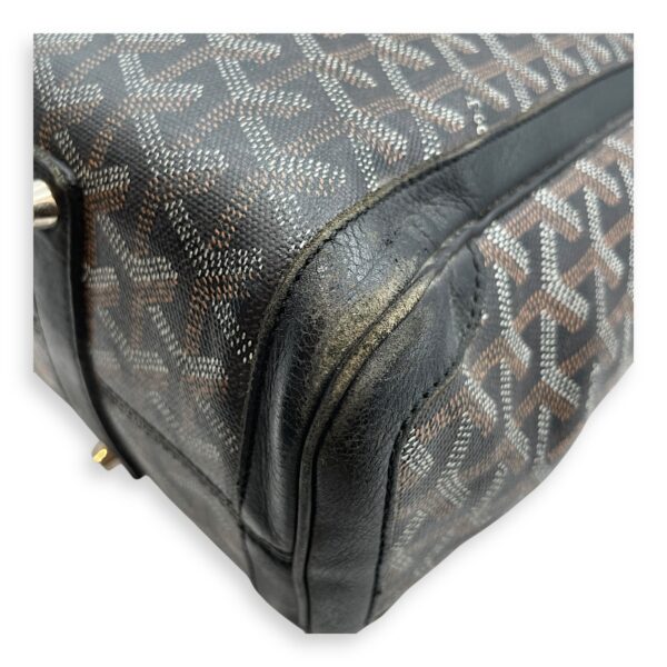 Voltaire Black Tote Bag in Coated Canvas, Silver hardware - Image 15