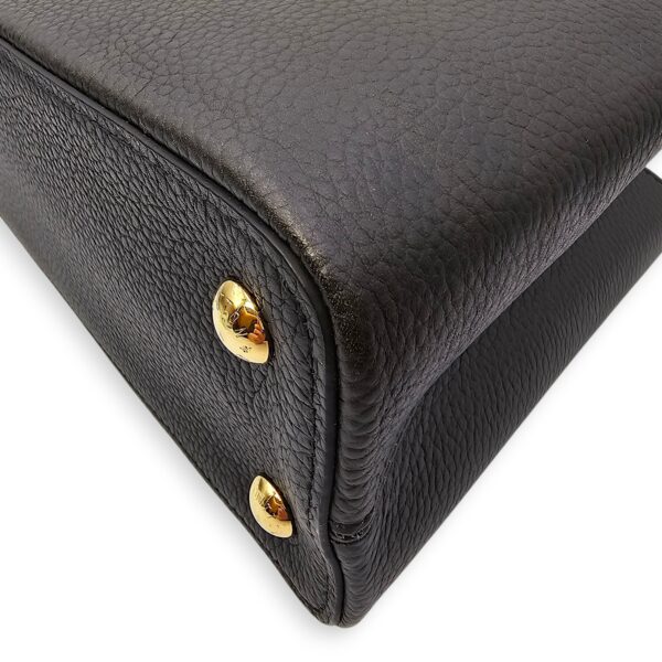 Capucines Iris Blossom PM Black Top Handle Bag in Calfskin, Gold hardware - Image 11