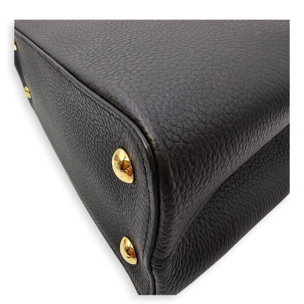 Capucines Iris Blossom PM Black Top Handle Bag in Calfskin, Gold hardware - Image 12