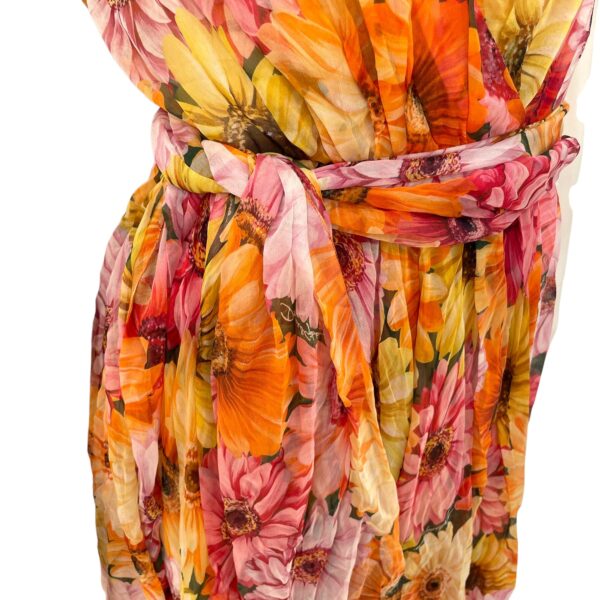 Daisy-Print Chiffon Plunge Dress 38 Multi-colour Ready-To-Wear in Silk - Image 4