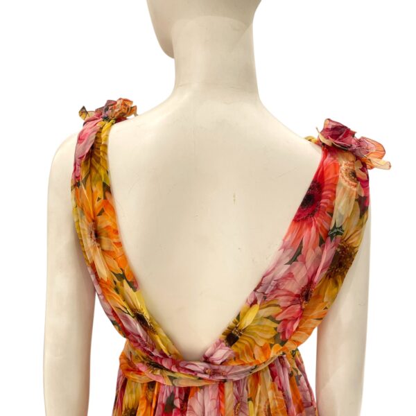 Daisy-Print Chiffon Plunge Dress 38 Multi-colour Ready-To-Wear in Silk - Image 5