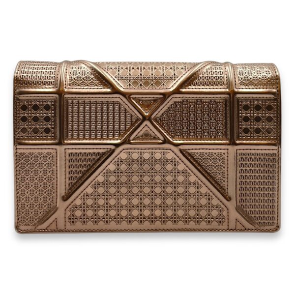 Cannage Micro Gold Wallet on Chain in Metallic Patent Leather, Silver hardware - Image 3