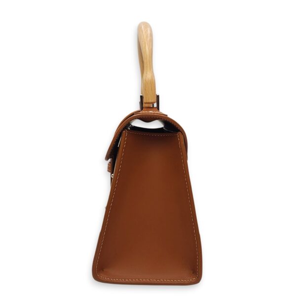 Saigon Mini Brown Shoulder Bag in Calfskin, Silver hardware - Image 14