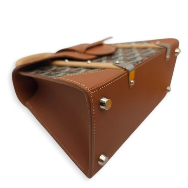 Saigon Mini Brown Shoulder Bag in Calfskin, Silver hardware - Image 4
