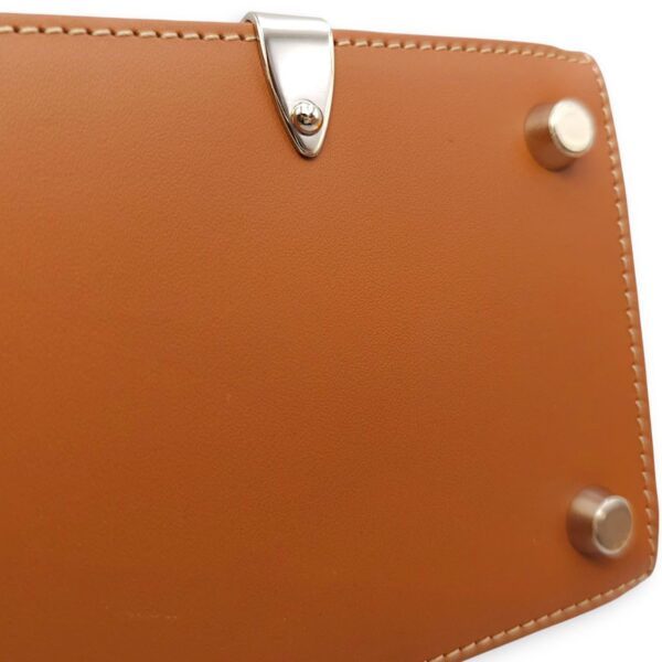 Saigon Mini Brown Shoulder Bag in Calfskin, Silver hardware - Image 9