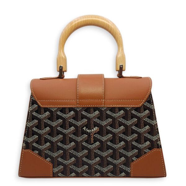 Saigon Mini Brown Shoulder Bag in Calfskin, Silver hardware - Image 13