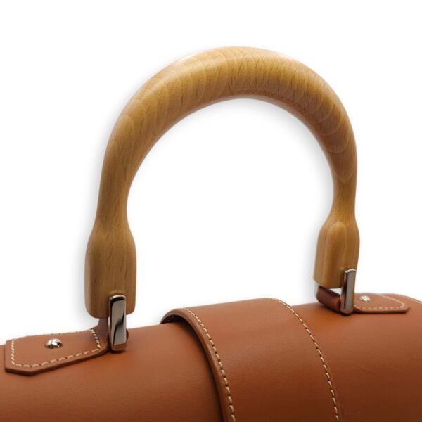 Saigon Mini Brown Shoulder Bag in Calfskin, Silver hardware - Image 3
