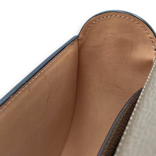 Flori PM Taupe Shoulder Bag in Calfskin, Gold hardware - Image 12