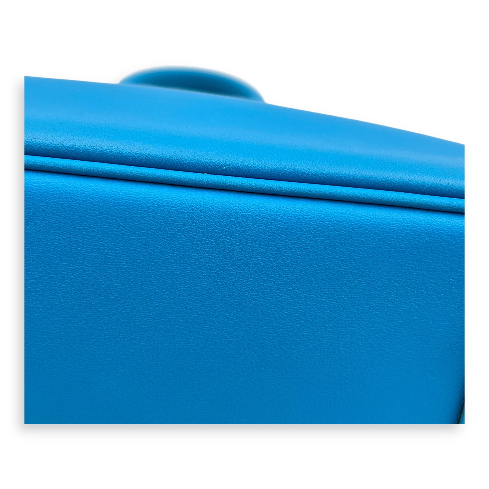 Birkin 25 Blue Zanzibar Top Handle Bag in Swift, Silver hardware - Image 10