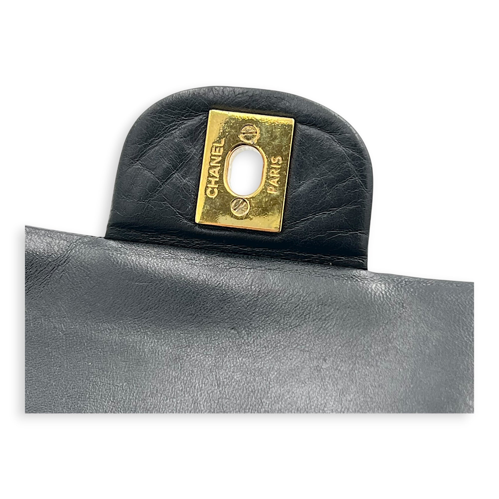 Classic Shoulder Bag Medium Black in Lambskin, Gold hardware - Image 12