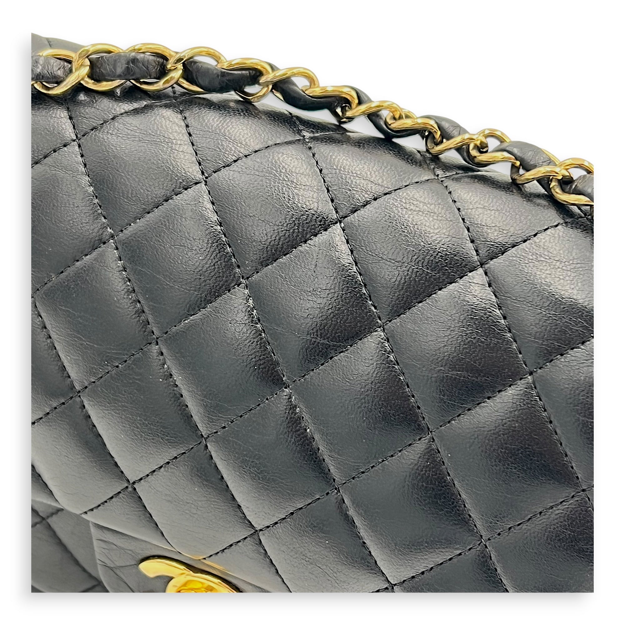 Classic Shoulder Bag Medium Black in Lambskin, Gold hardware - Image 13