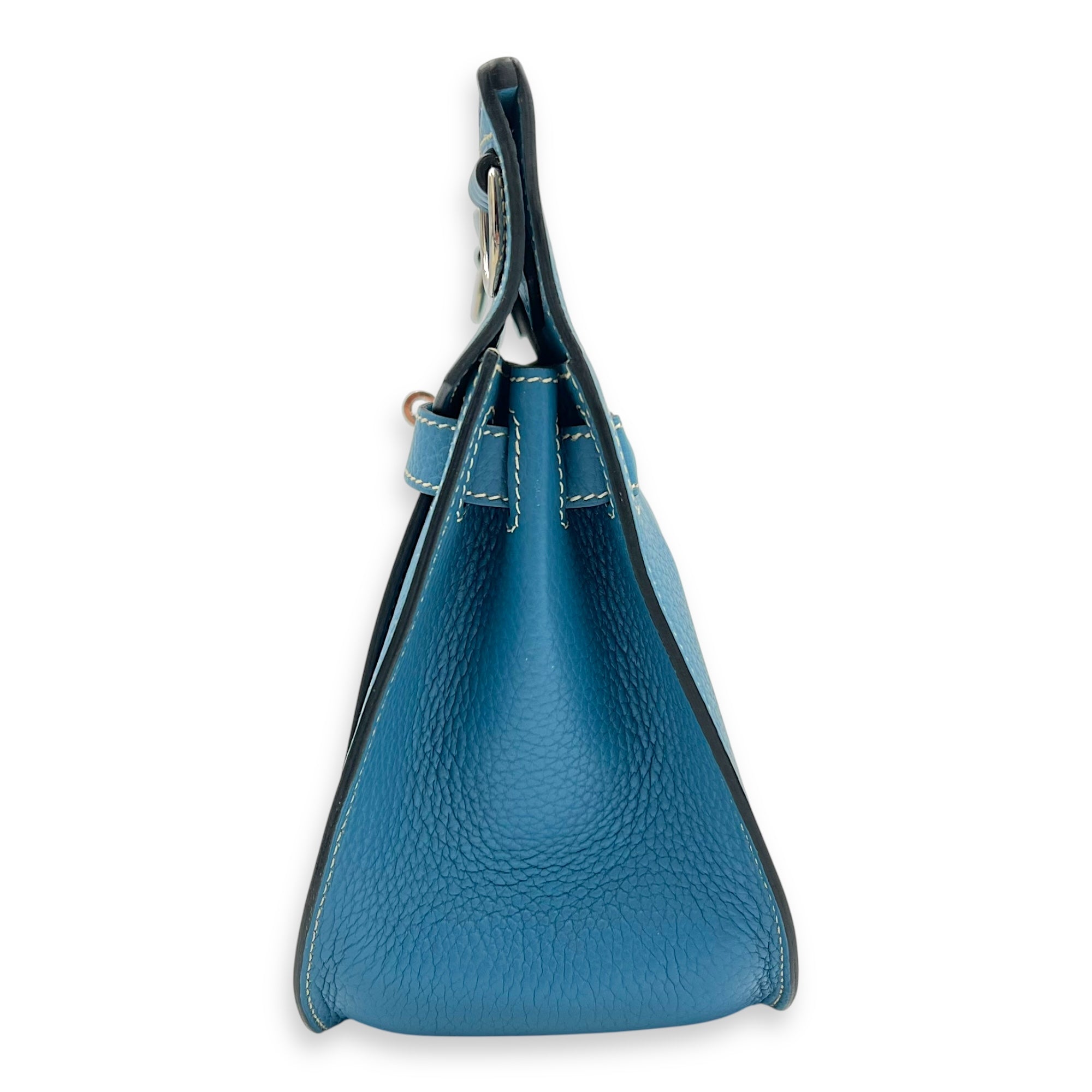 Jypsiere 28 Blue Shoulder Bag in Clemence, Palladium hardware - Image 4
