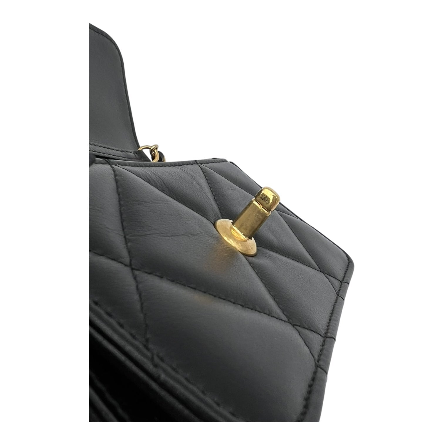 CC Clutch Black in Lambskin, Gold hardware - Image 10
