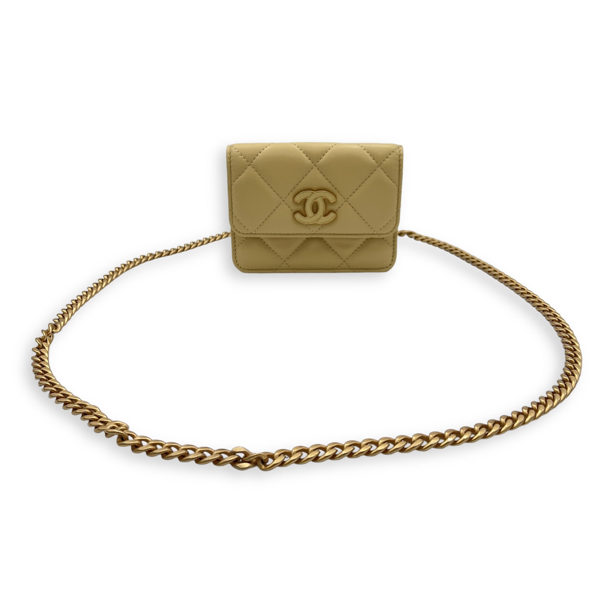 Classic Belt Bag Yellow in Lambskin, Gold hardware - Image 10