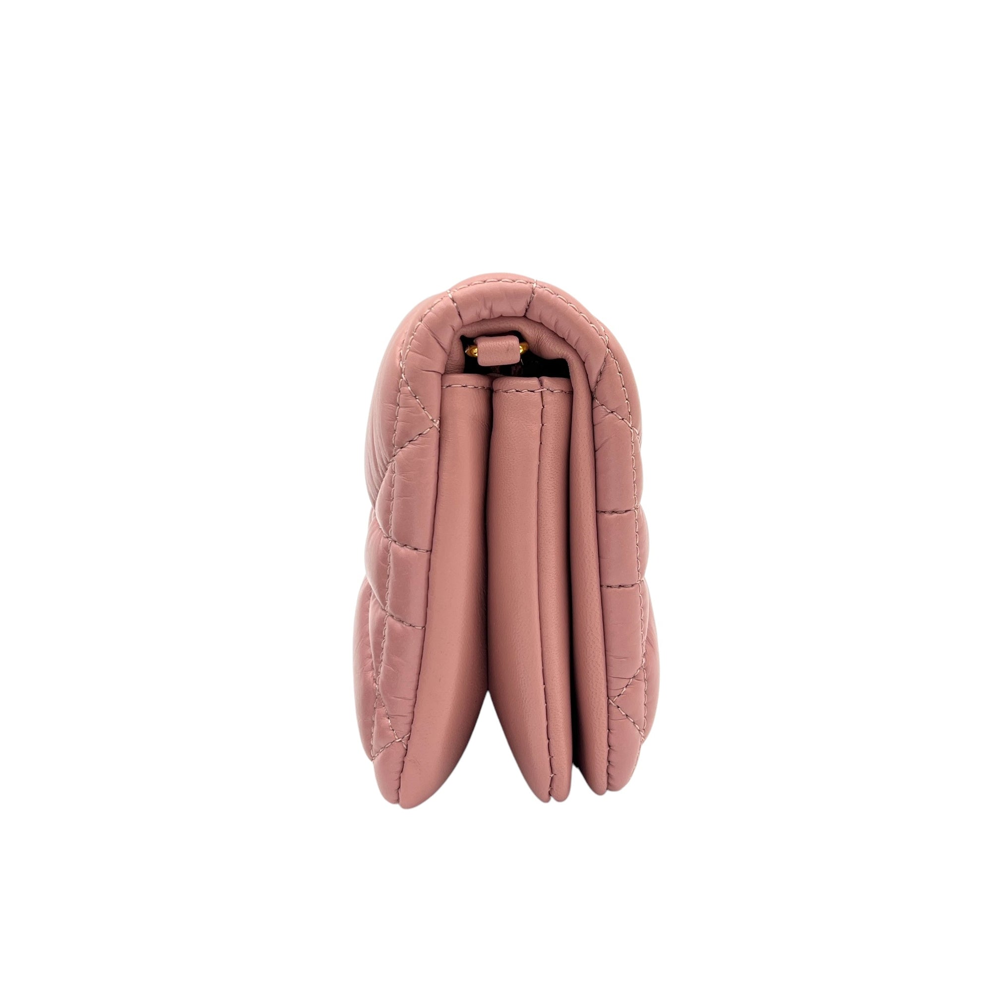 Caro Crossbody Bag Pink in Lambskin, Gold hardware - Image 4