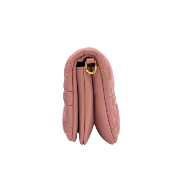 Caro Crossbody Bag Pink in Lambskin, Gold hardware - Image 5