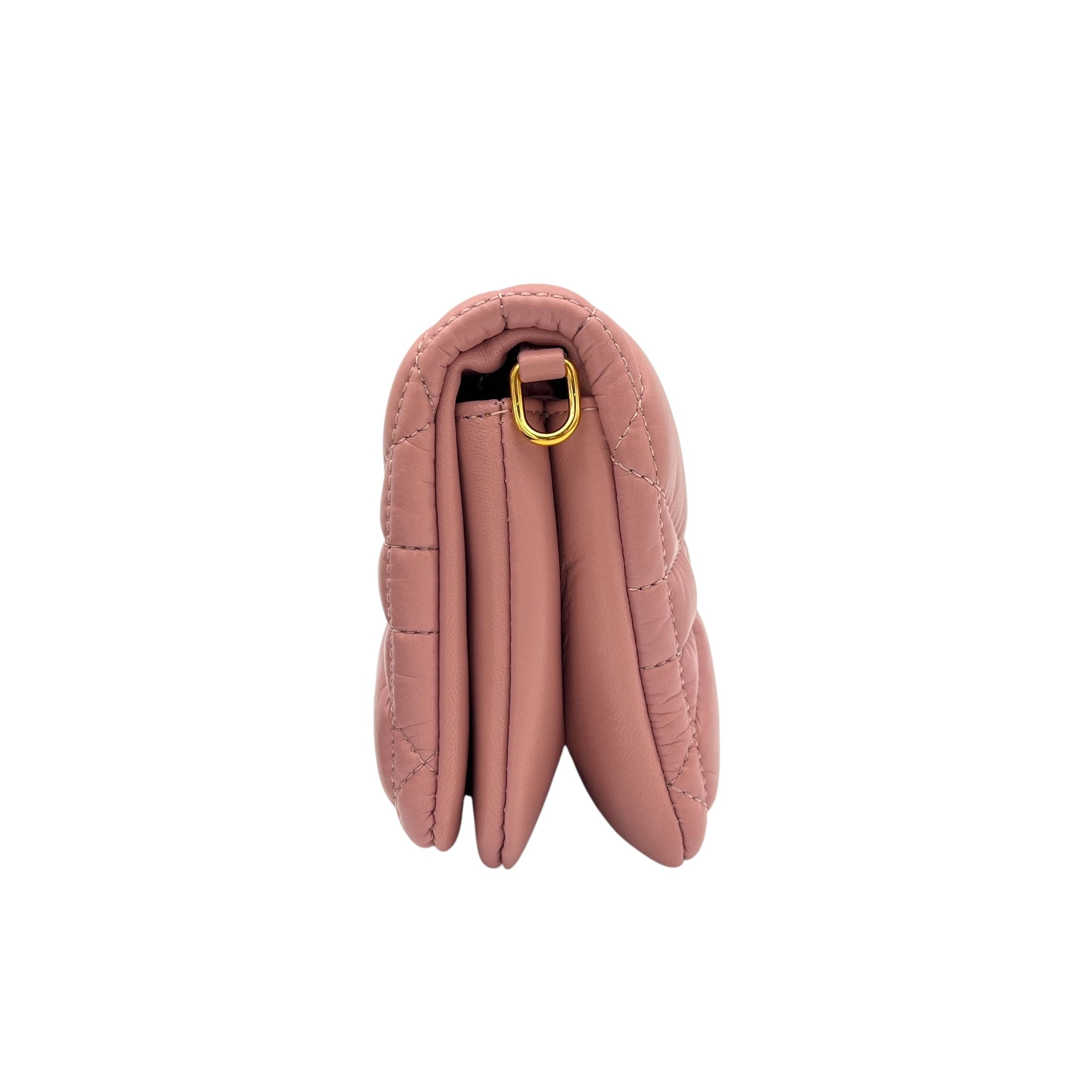 Caro Crossbody Bag Pink in Lambskin, Gold hardware - Image 5
