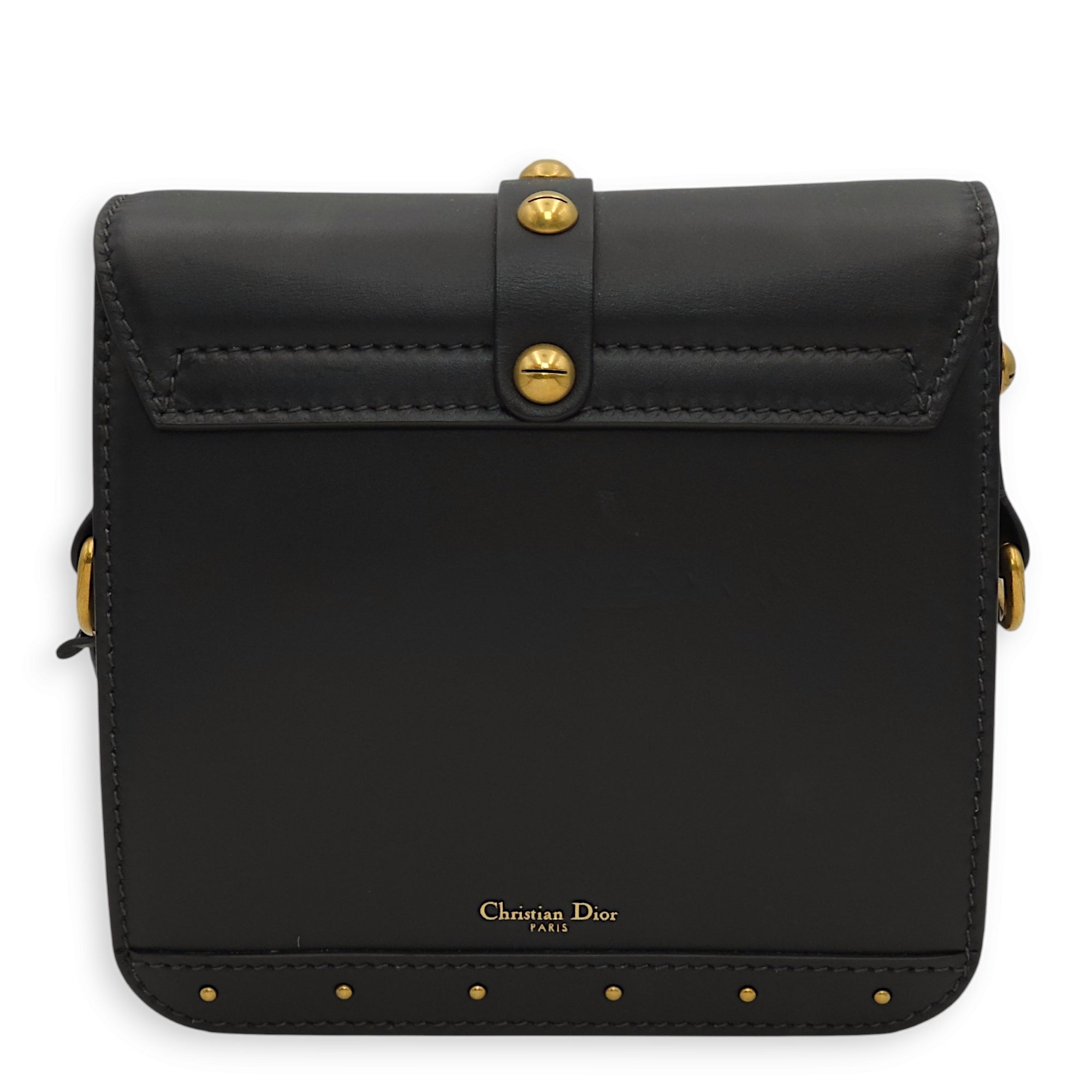 Dioraddict Square Flap Black Shoulder Bag in Calfskin, Gold hardware - Image 6