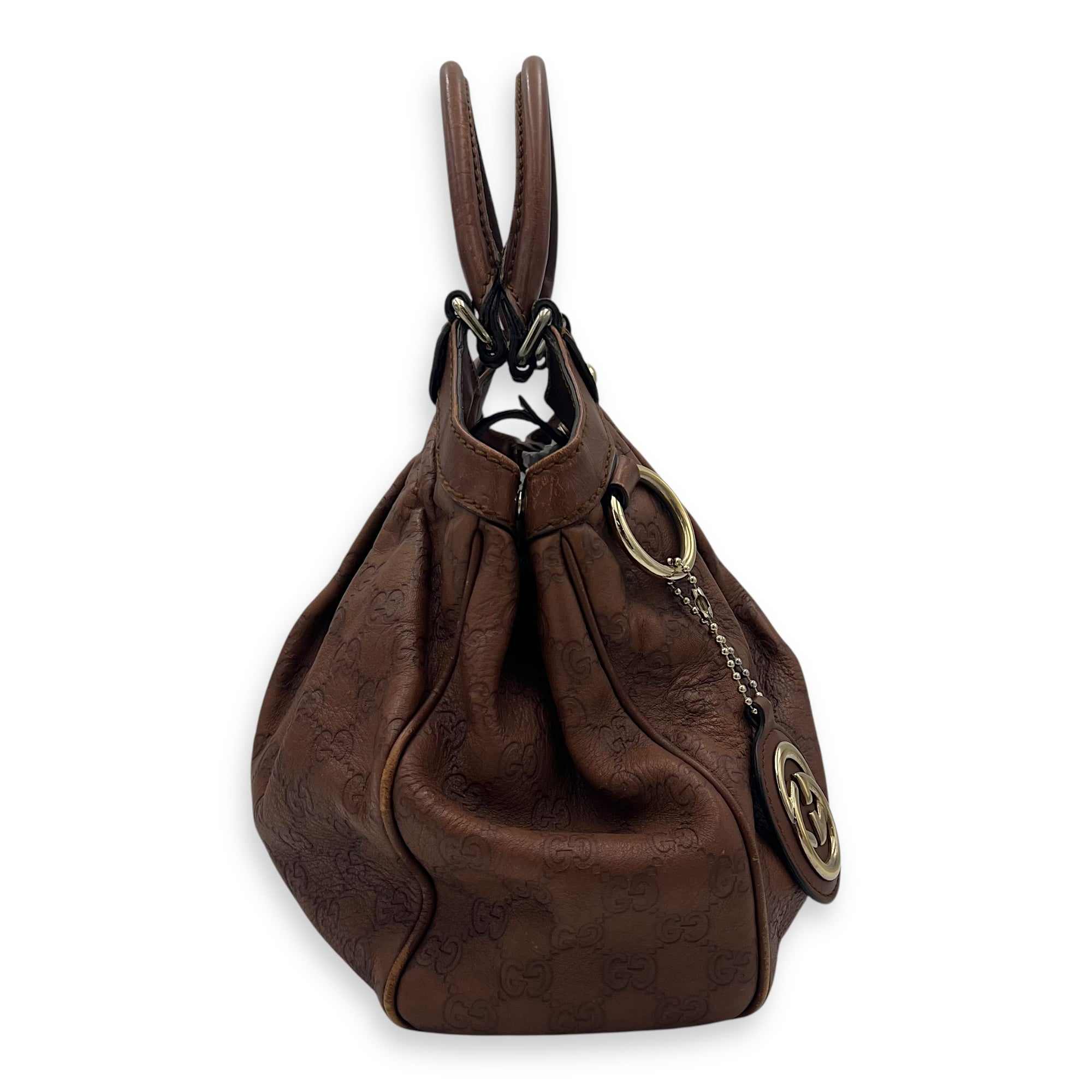 Shukey Shoulder Bag Brown in Calfskin, Gold hardware - Image 5