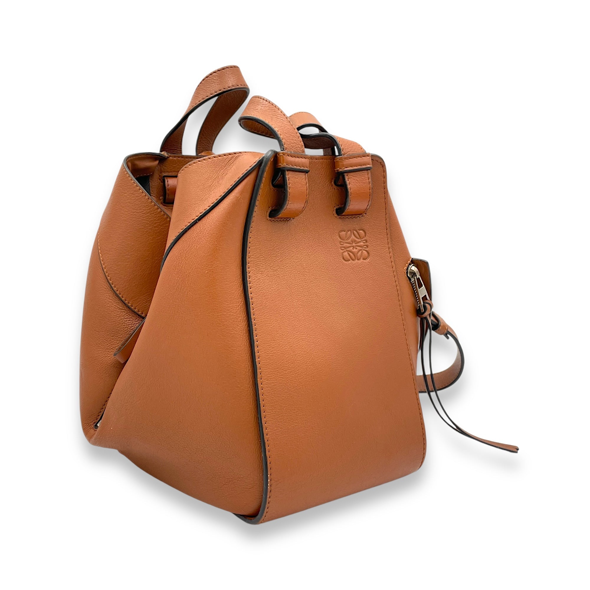 Hammock Small Brown Top Handle Bag in Calfskin, Silver hardware - Image 4